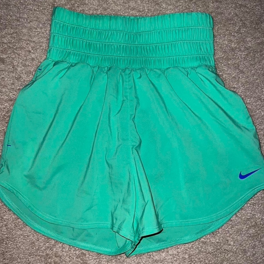 Nike Teal Sports Shorts with Blue Logo